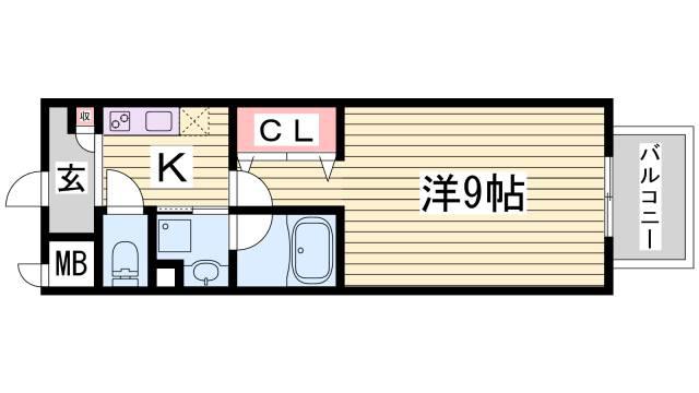 HESTIA神戸(1K/7階)の間取り写真