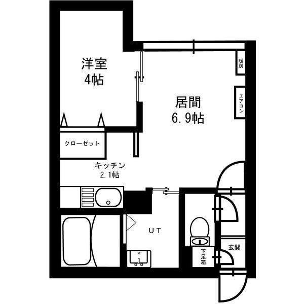 HARNESS宮の沢(1LDK/2階)の間取り写真