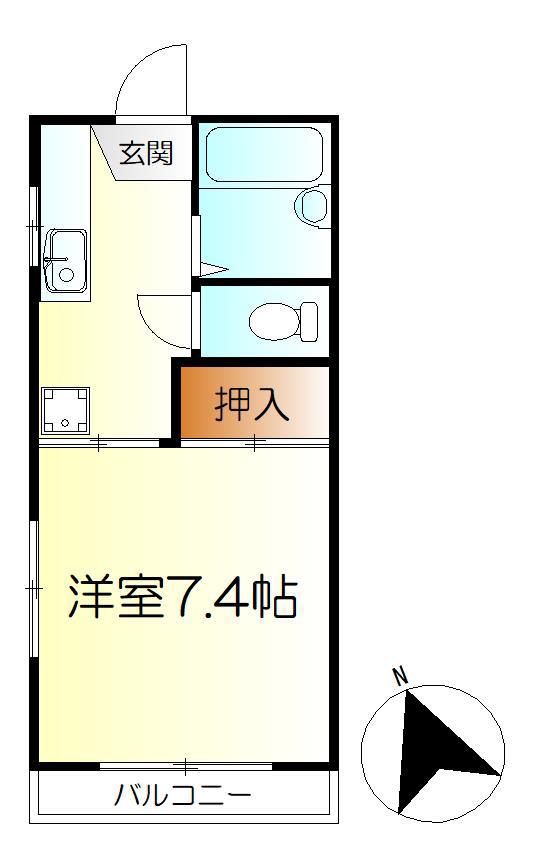 セフィラ瀬戸見(1K/2階)の間取り写真
