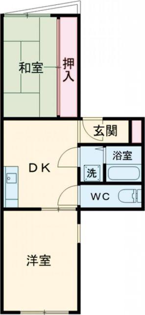 中山手サンクレバー(2LDK/2階)の間取り写真