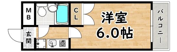 アーバンスクエア佃(1K/4階)の間取り写真