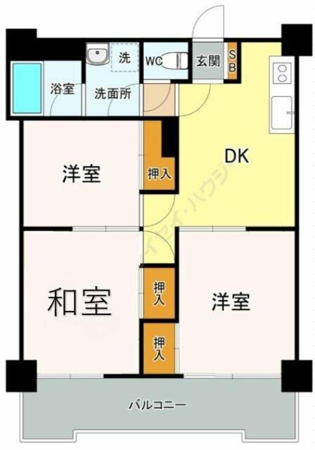 KTD東福生(3DK/5階)の間取り写真
