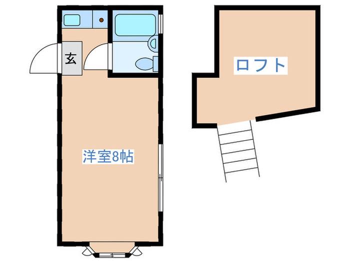 メゾン小林(ワンルーム/2階)の間取り写真