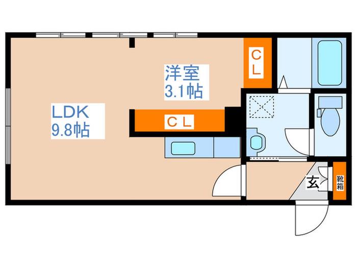 HS414(1LDK/5階)の間取り写真