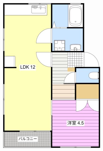 コーポ城之崎(1LDK/2階)の間取り写真
