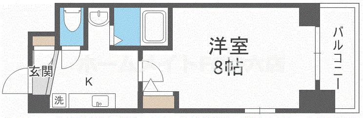 レジデア西本町(1K/10階)の間取り写真