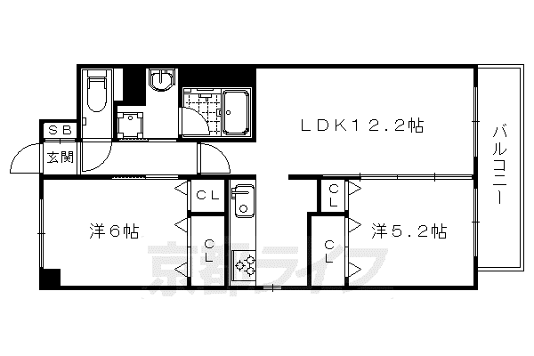 エレガンスNEO(2LDK/2階)の間取り写真