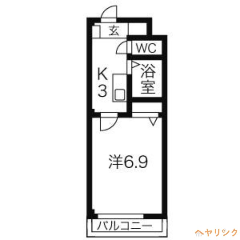 エトアール平針II(1K/2階)の間取り写真