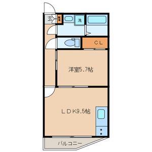 ロークワットコート永福(1LDK/3階)の間取り写真