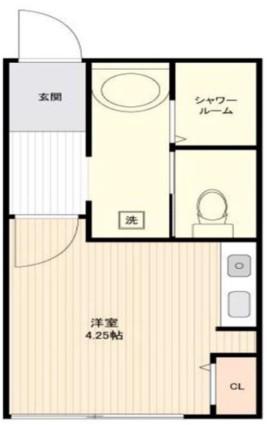 ROSSO高柳(1K/1階)の間取り写真