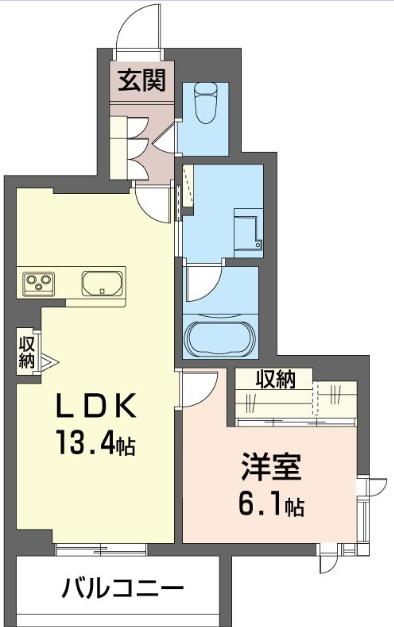 グランブルー武蔵浦和(1LDK/3階)の間取り写真
