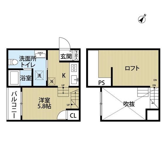 カーサ クレシア 横手南(ワンルーム/1階)の間取り写真