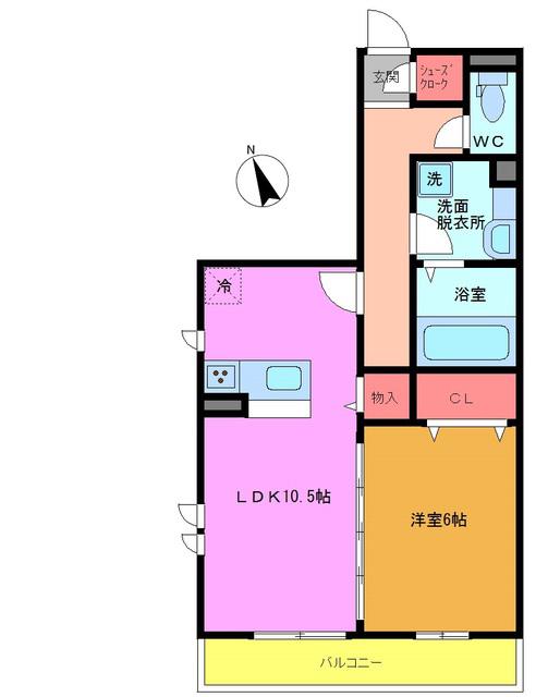 ベルシア(1LDK/1階)の間取り写真