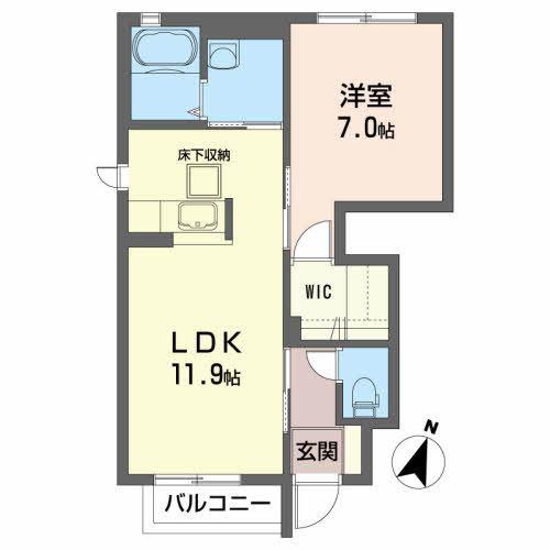 サンハイツ櫻II(1LDK/1階)の間取り写真