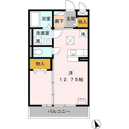 セジュールOTTS庵(1LDK/1階)の間取り写真