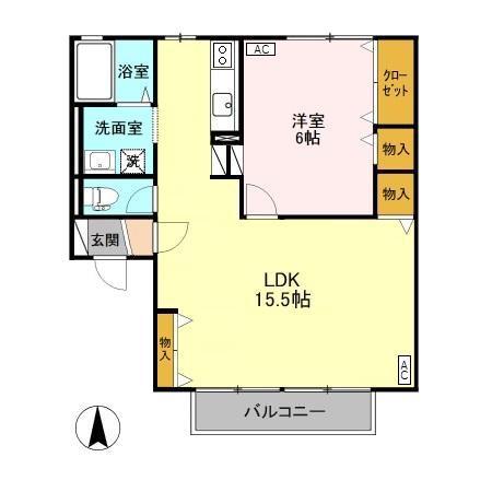 ルミエール・ピコ(1LDK/2階)の間取り写真
