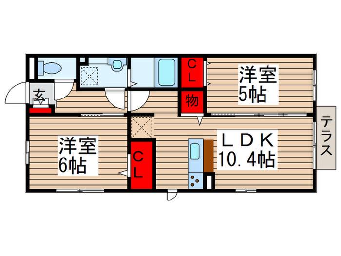 パティーナ(2LDK/1階)の間取り写真
