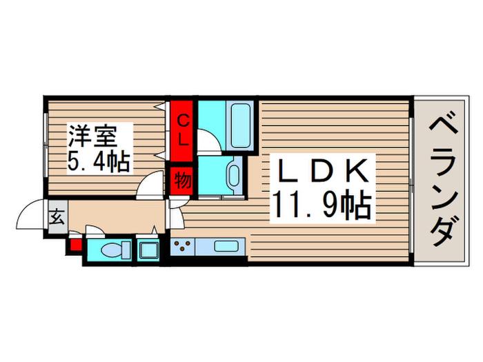 SKアグレアーブル(1LDK/3階)の間取り写真