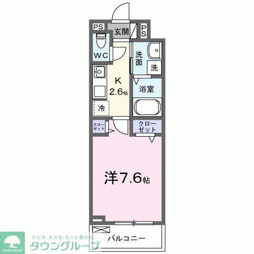 PRADERA吉川美南(1K/2階)の間取り写真