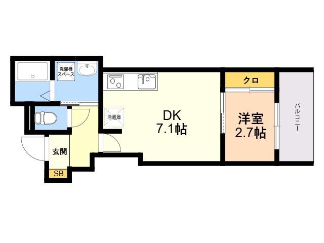 CHARME MAISON香椎(1DK/1階)の間取り写真