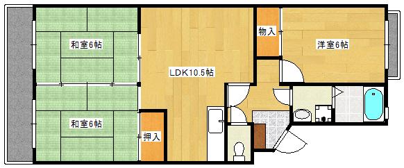 メゾン庚午(3LDK/1階)の間取り写真