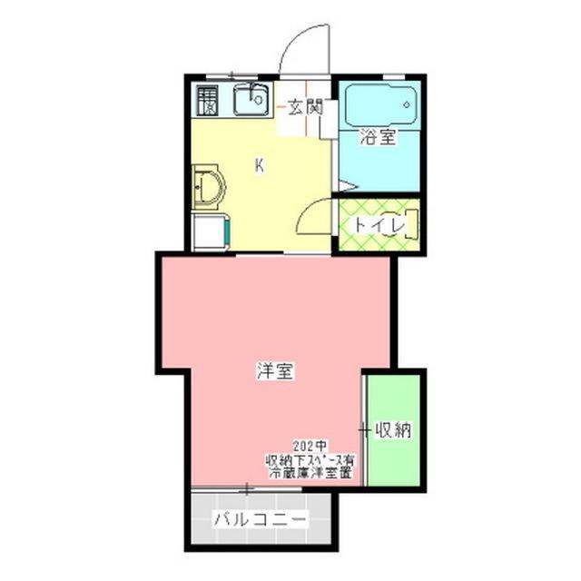 沢建コーポ(1K/2階)の間取り写真
