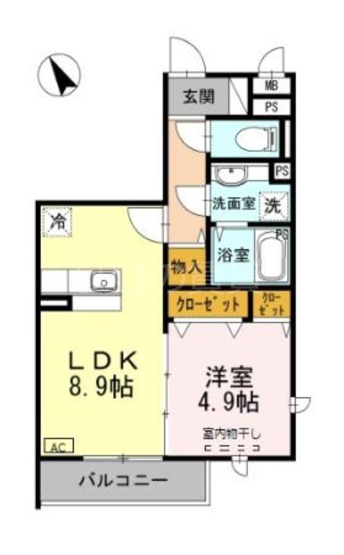 ル・ジャルダン大森西(1LDK/3階)の間取り写真