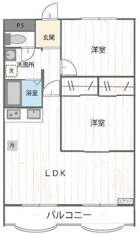 エクセレント富士見台(2LDK/3階)の間取り写真