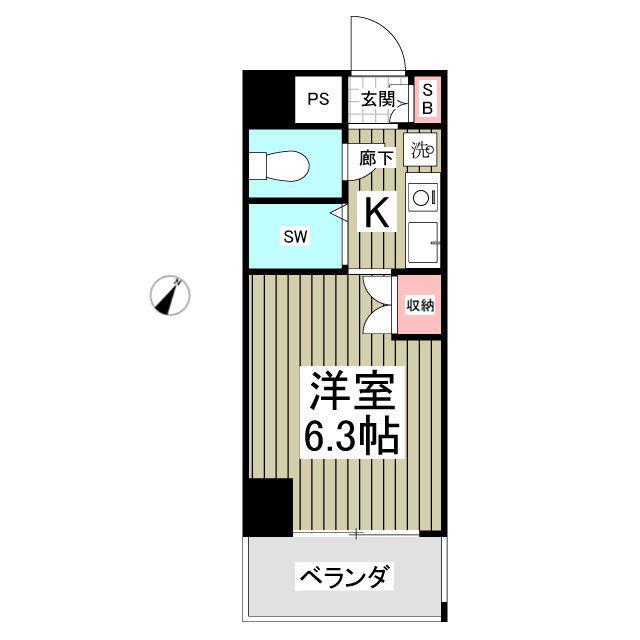 グランヒル松戸(ワンルーム/2階)の間取り写真