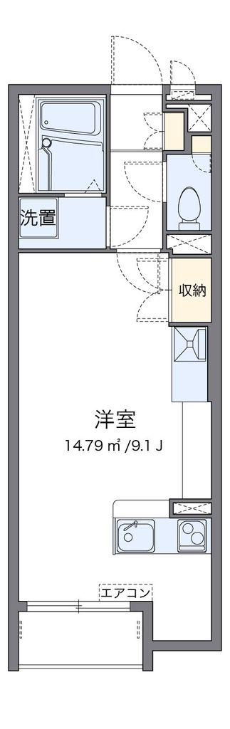 ミランダミ レオーネ新前橋(ワンルーム/1階)の間取り写真