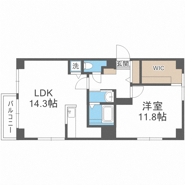 セレステ宮の森(1LDK/4階)の間取り写真