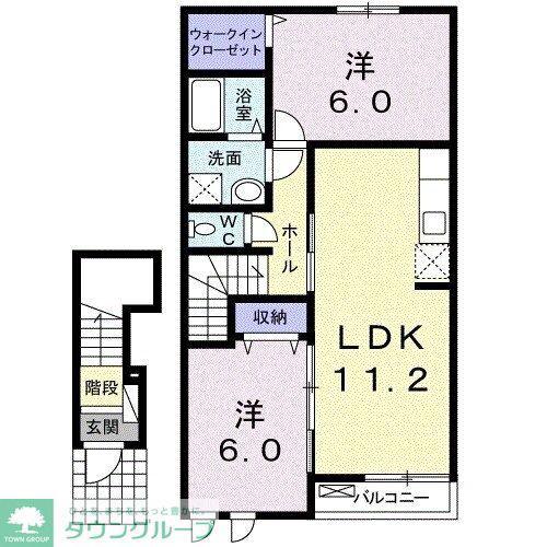 メゾンラフレ(2LDK/2階)の間取り写真