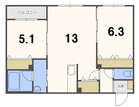 サンステージ豊平3-3(2LDK/2階)の間取り写真