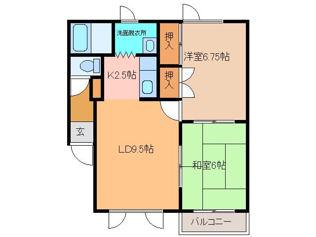 MAXI(2LDK/1階)の間取り写真
