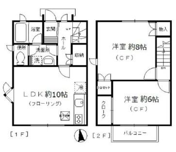 ディアコート(2LDK/1階)の間取り写真