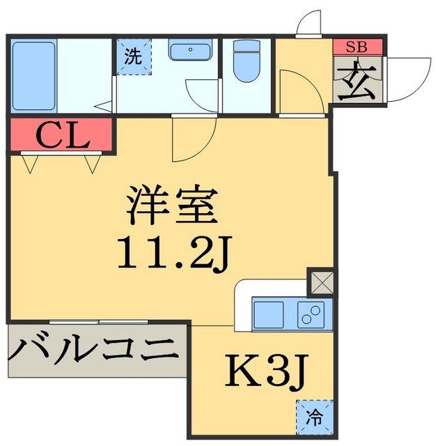 イナハマ(1K/1階)の間取り写真