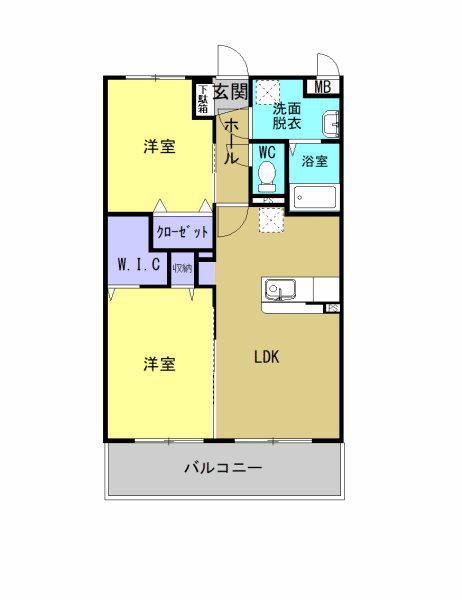 BASIC B.L.D 霧島(2LDK/3階)の間取り写真