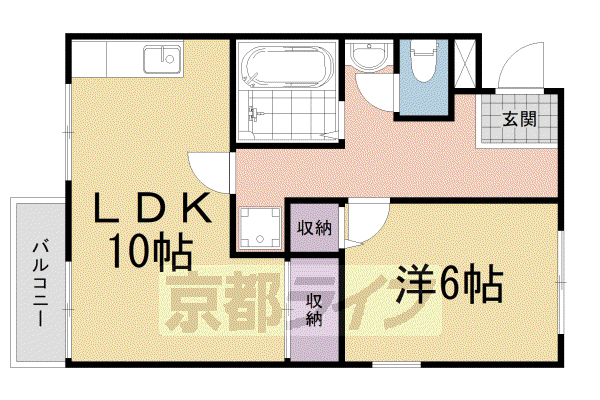 第44長栄ロイヤルコーポ瀬田(1LDK/2階)の間取り写真