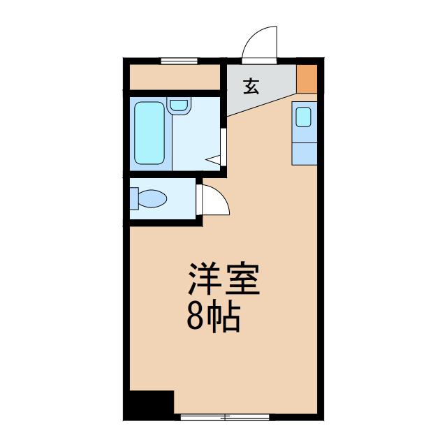 ローズ本町マンション(ワンルーム/2階)の間取り写真