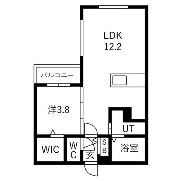 ALIVIS宮の森(1LDK/4階)の間取り写真
