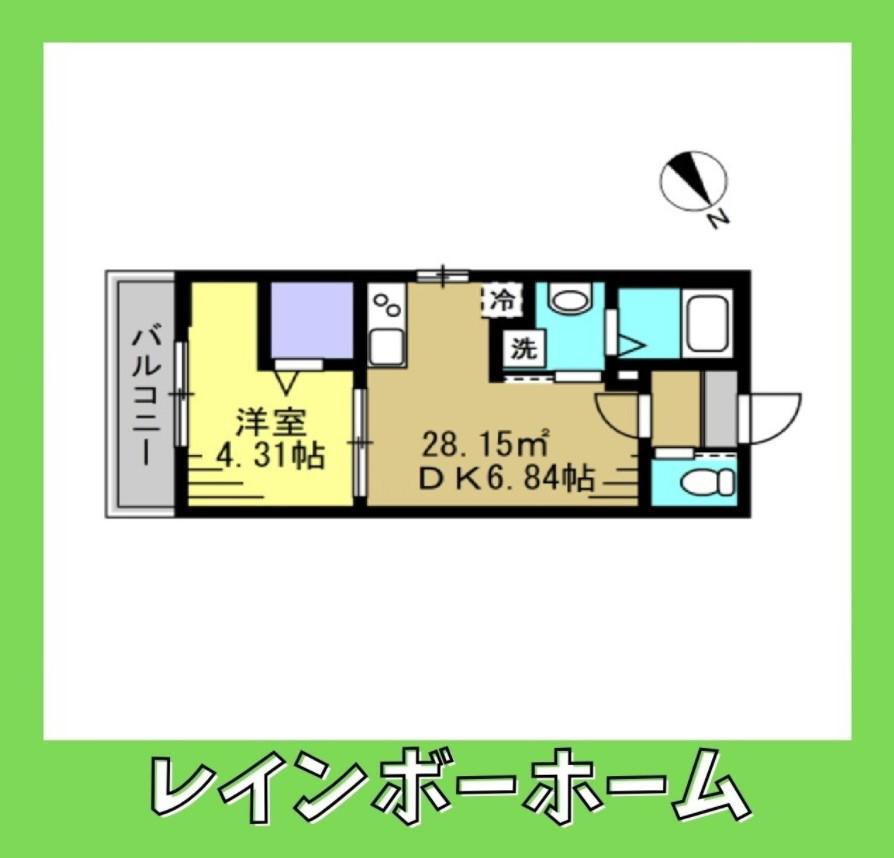 AJOUR新松戸02(1DK/1階)の間取り写真