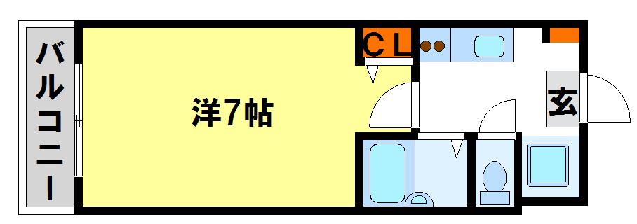 ラオム21(1K/2階)の間取り写真