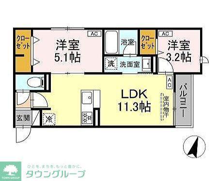 D-PRECIOUS高野台(2LDK/2階)の間取り写真