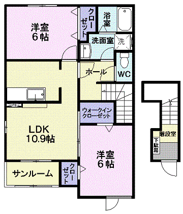 MIRAI(2LDK/2階)の間取り写真