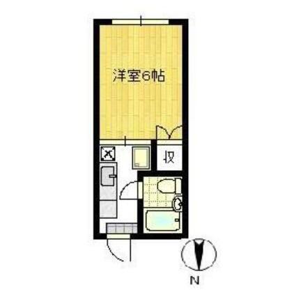 ゆには7(1K/1階)の間取り写真
