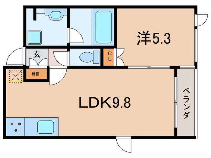 グリーンメゾン槇(1LDK/4階)の間取り写真