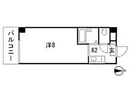 スタジョーネ(1K/2階)の間取り写真