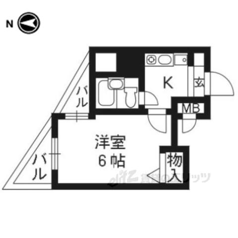 エスリード京都駅前(1K/7階)の間取り写真