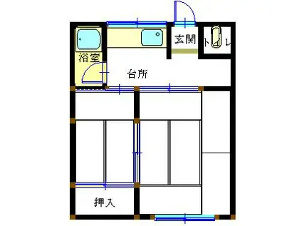 愛和荘(2DK/2階)の間取り写真