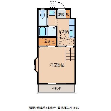 グリーンハイツ(1K/2階)の間取り写真
